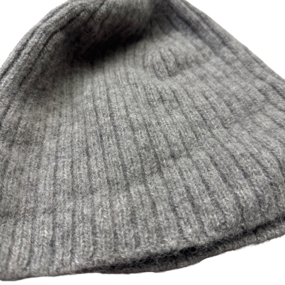 Industry of All Nations Beanie OS Gray 100% Undyed Alpaca Ribbed Knit Hat Peru - Picture 4 of 4
